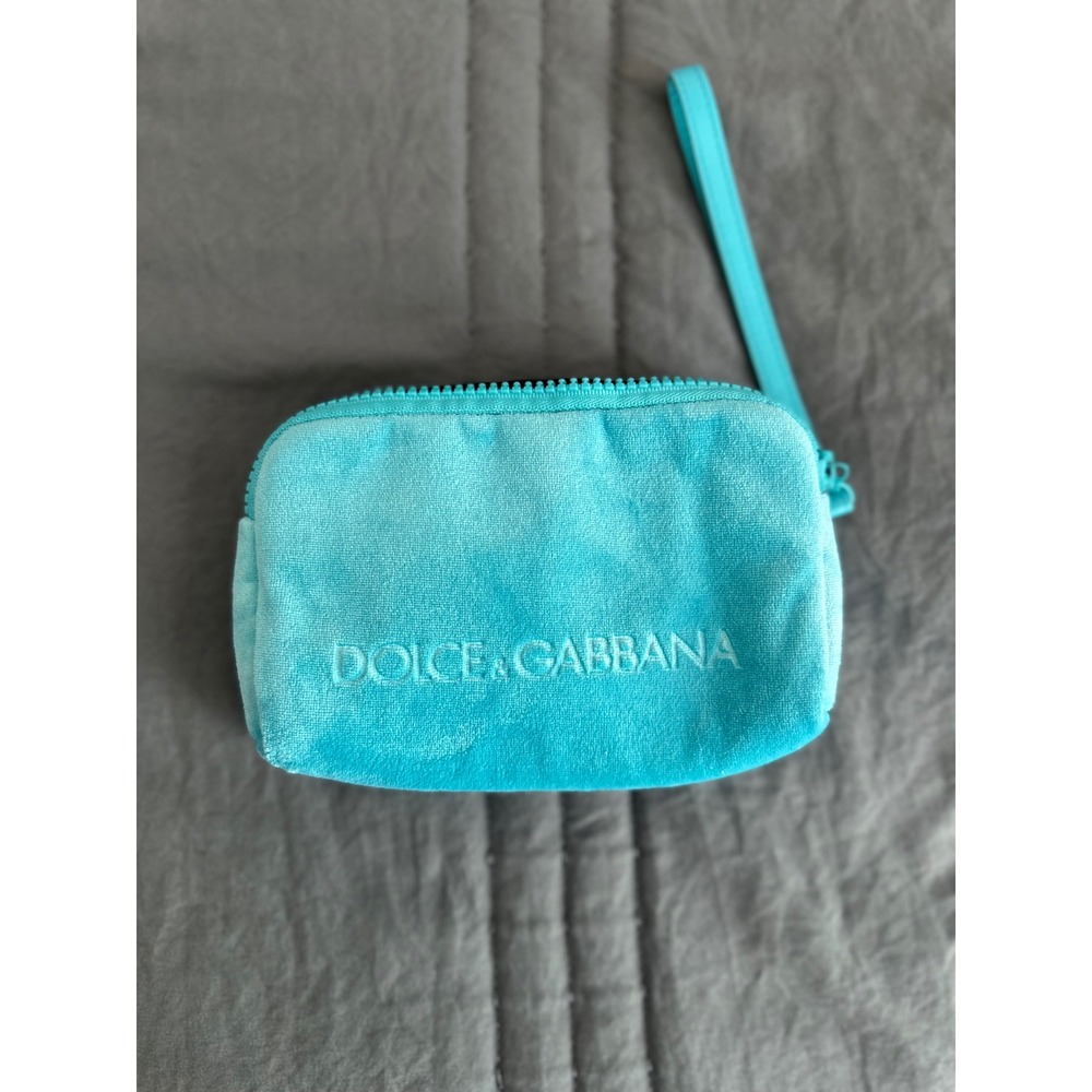 Dolce & Gabbana Velour/Velvet Mini Pouch Turquoise